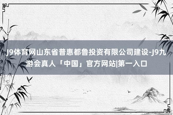 J9体育网山东省普惠都鲁投资有限公司建设-J9九游会真人「中国」官方网站|第一入口
